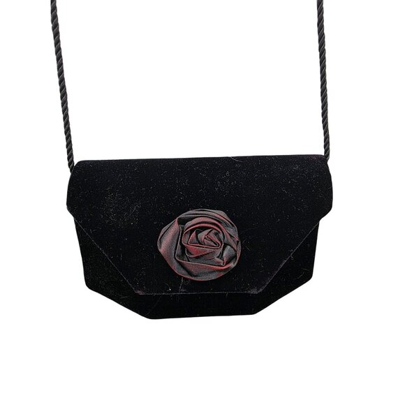 Vintage Black Velvet 3 in one Evening Clutch With Gold, Silver, Red Button Closu - Picture 4 of 13